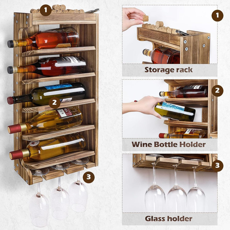 Loon Peak Fridi 11 Bottle Wall Mounted Wine Bottle Glass Rack